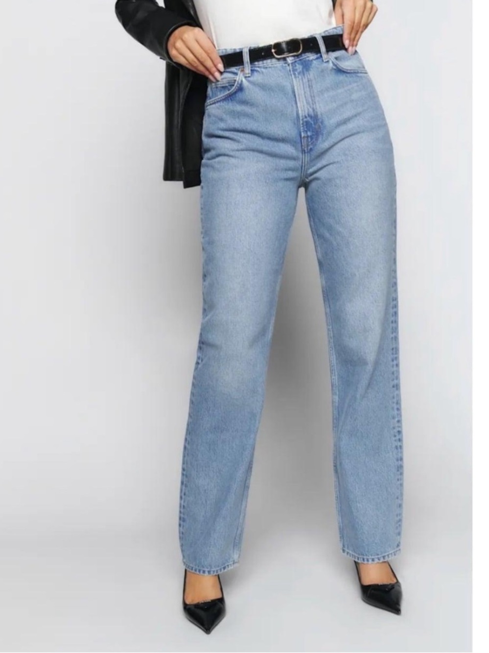 High-Rise Straight Leg Jeans